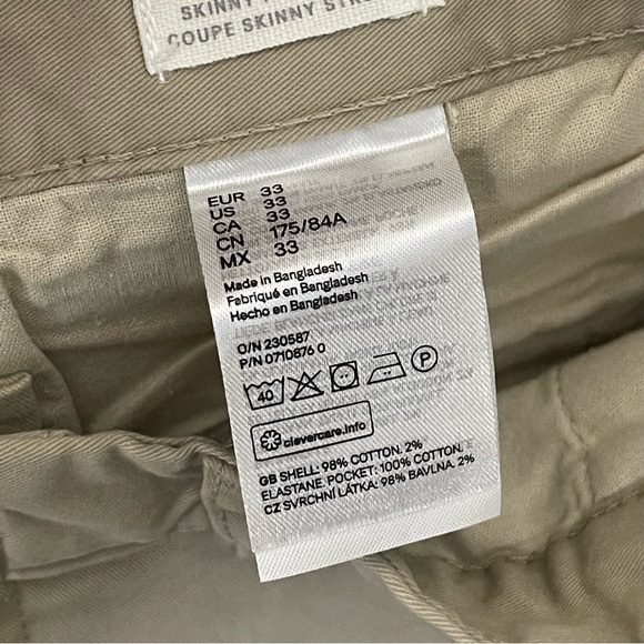 NWT H&M mens khaki chino Logg pants - Picture 7 of 11